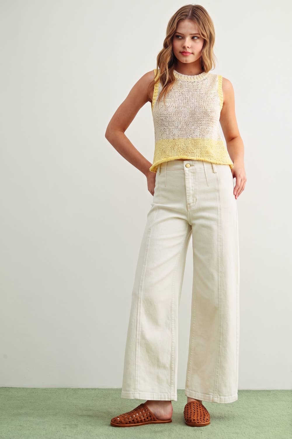 P6982   WASHED COLOR STRETCH PANTS
