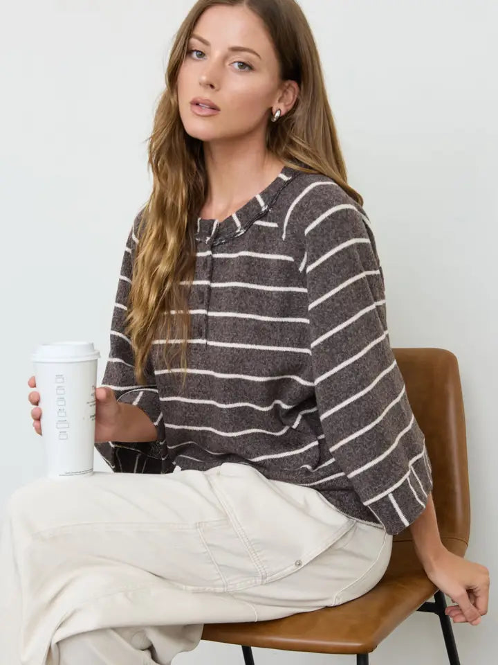 Fine Line Henley Top