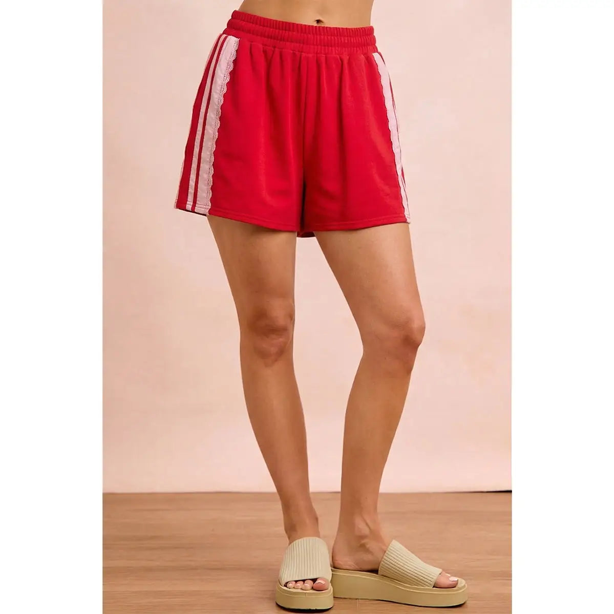 French Terry Side Lace Shorts