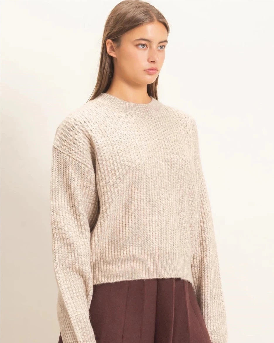 Jane Ribbed Crew Neck Sweater
