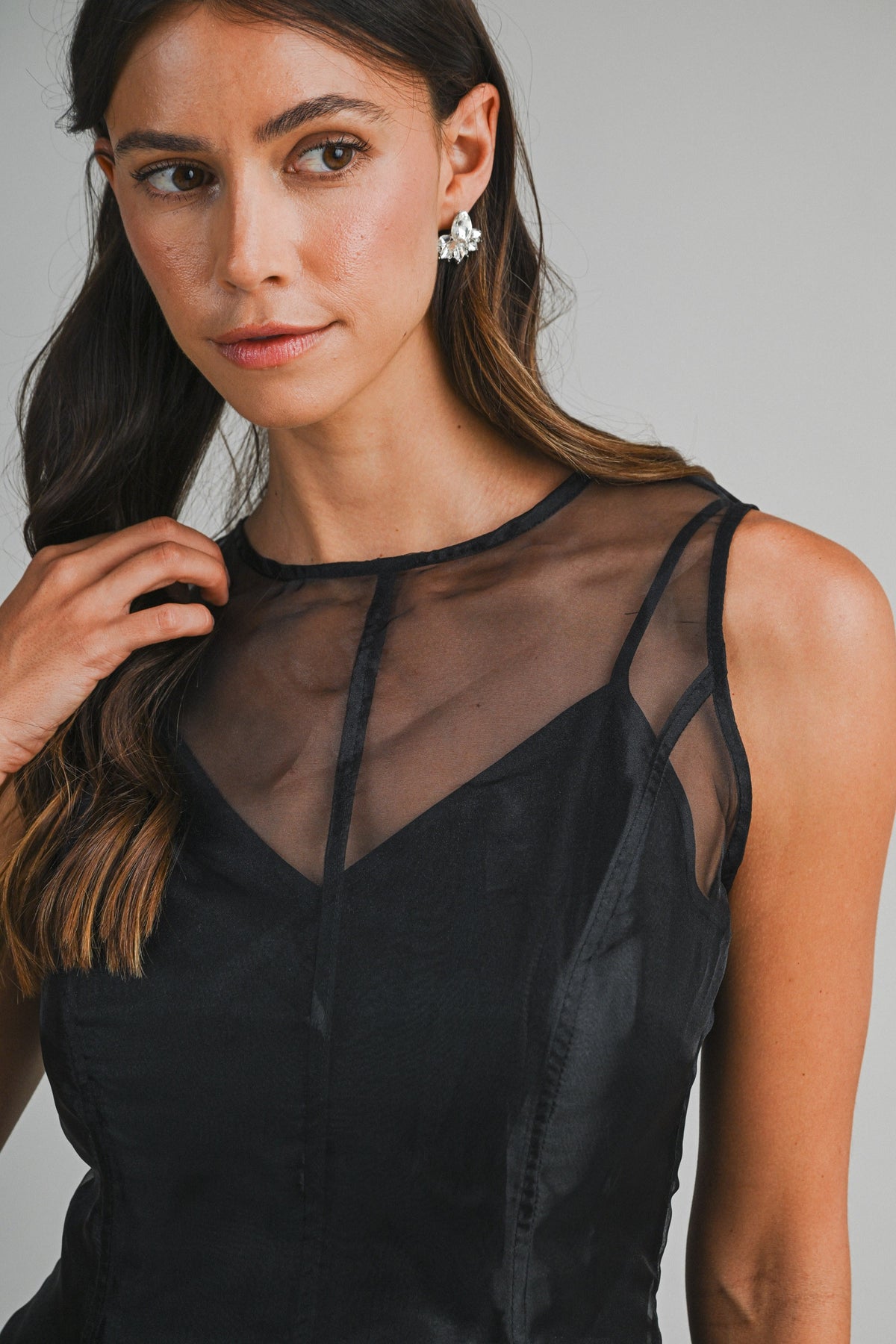 Organza Overlay Mini Dress
