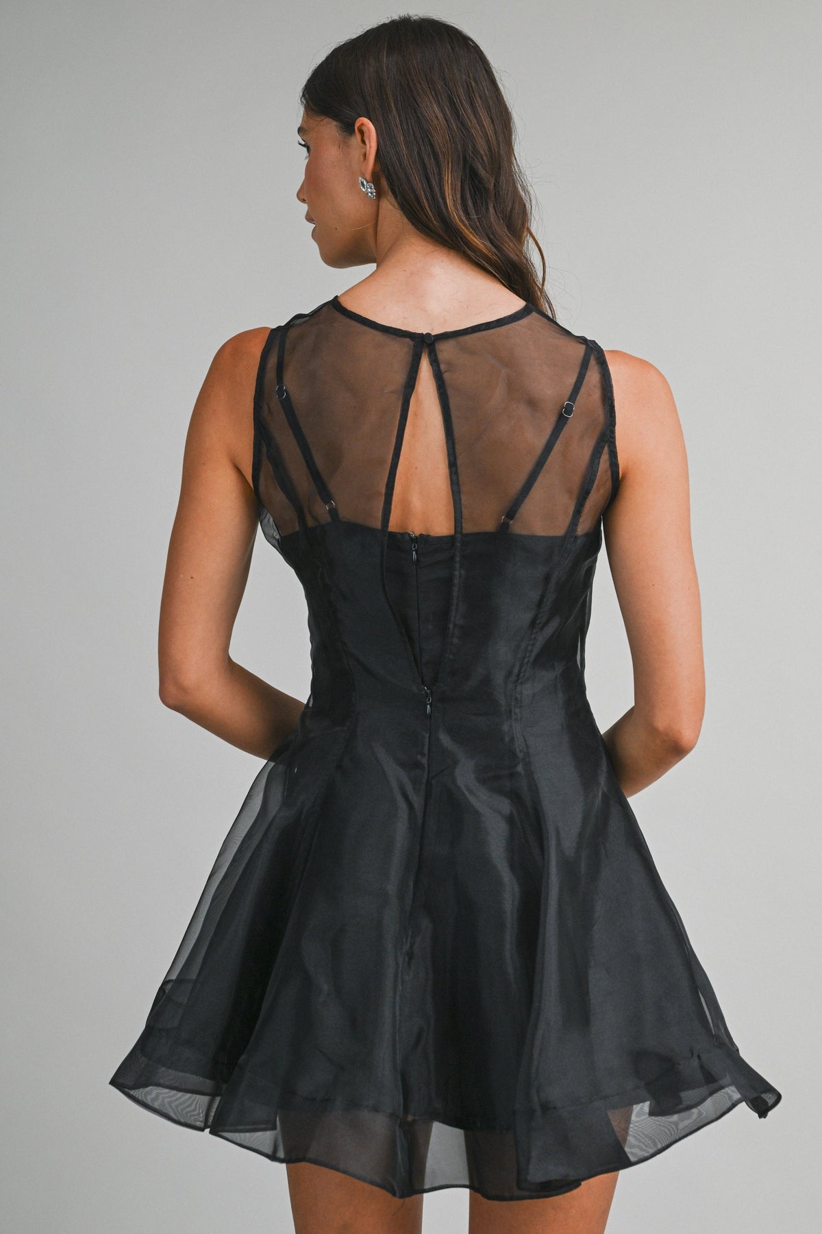 Organza Overlay Mini Dress