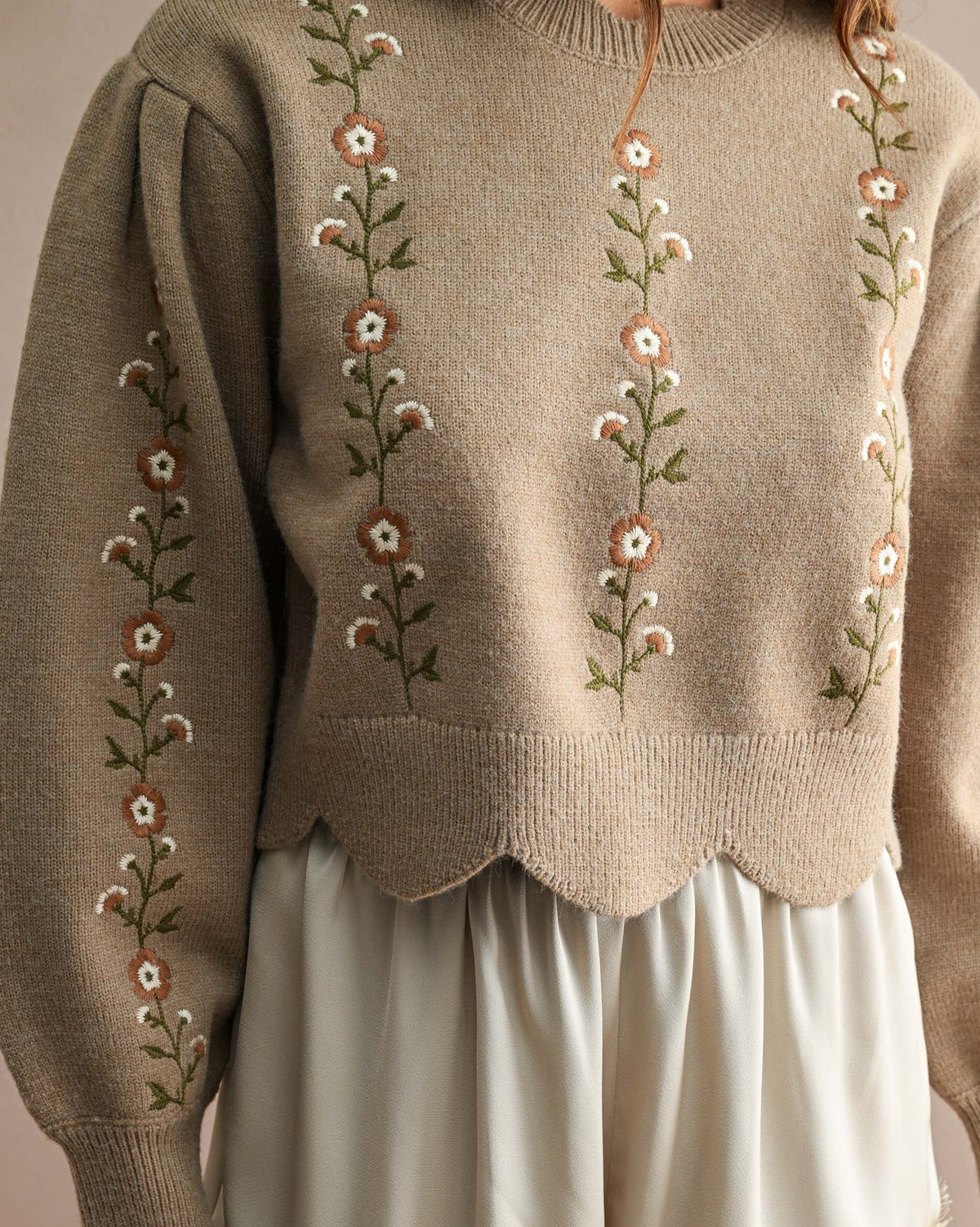 Charlotte Scallop Embroidered Top
