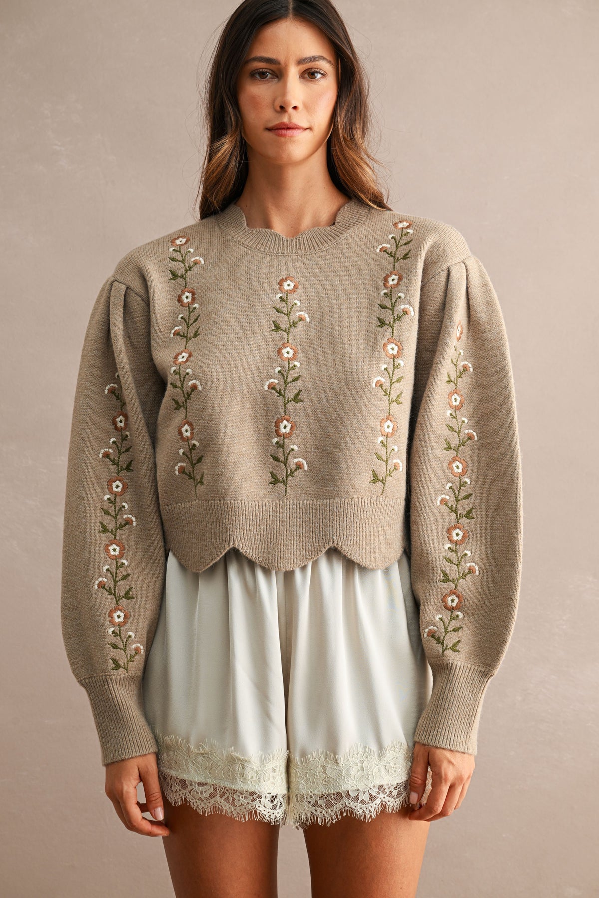 Charlotte Scallop Embroidered Top