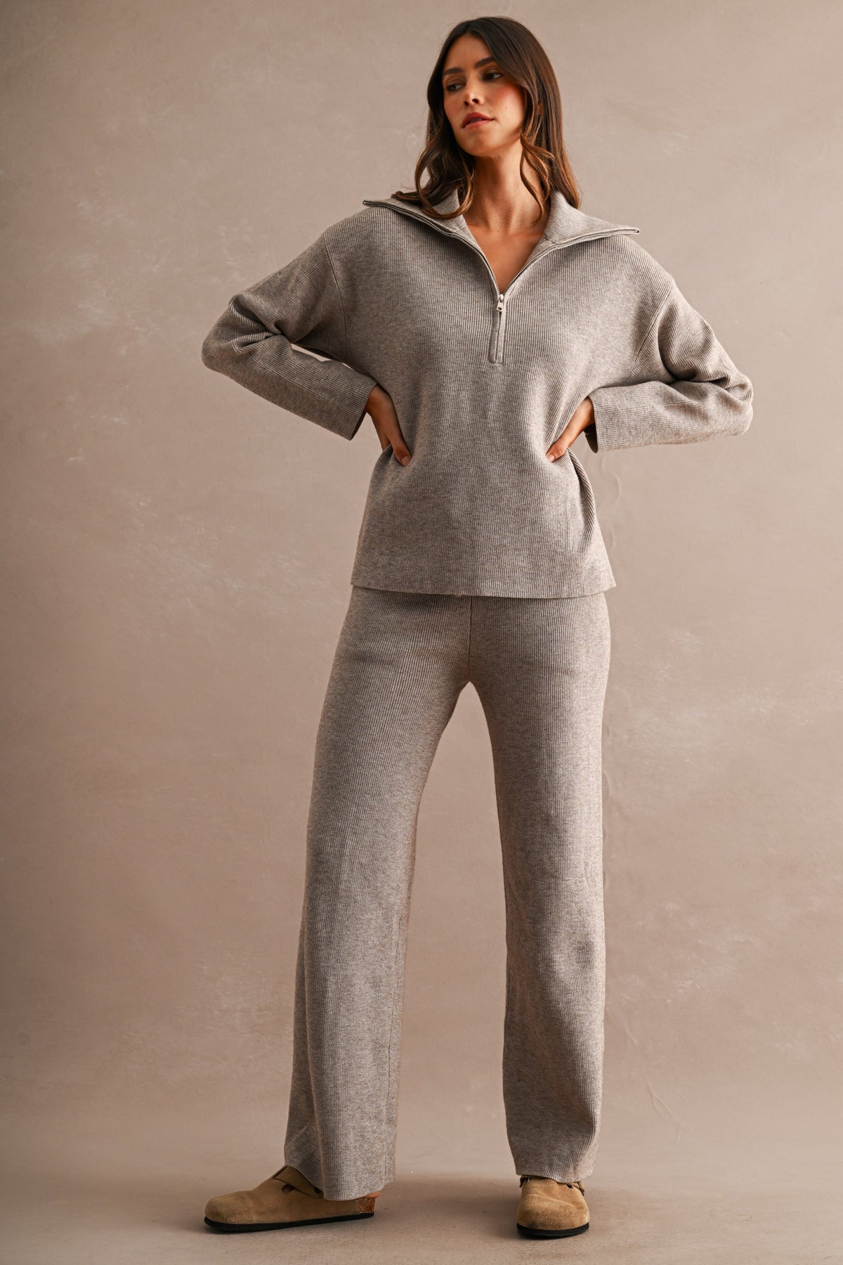The Coziest Half-Zip Knit Set