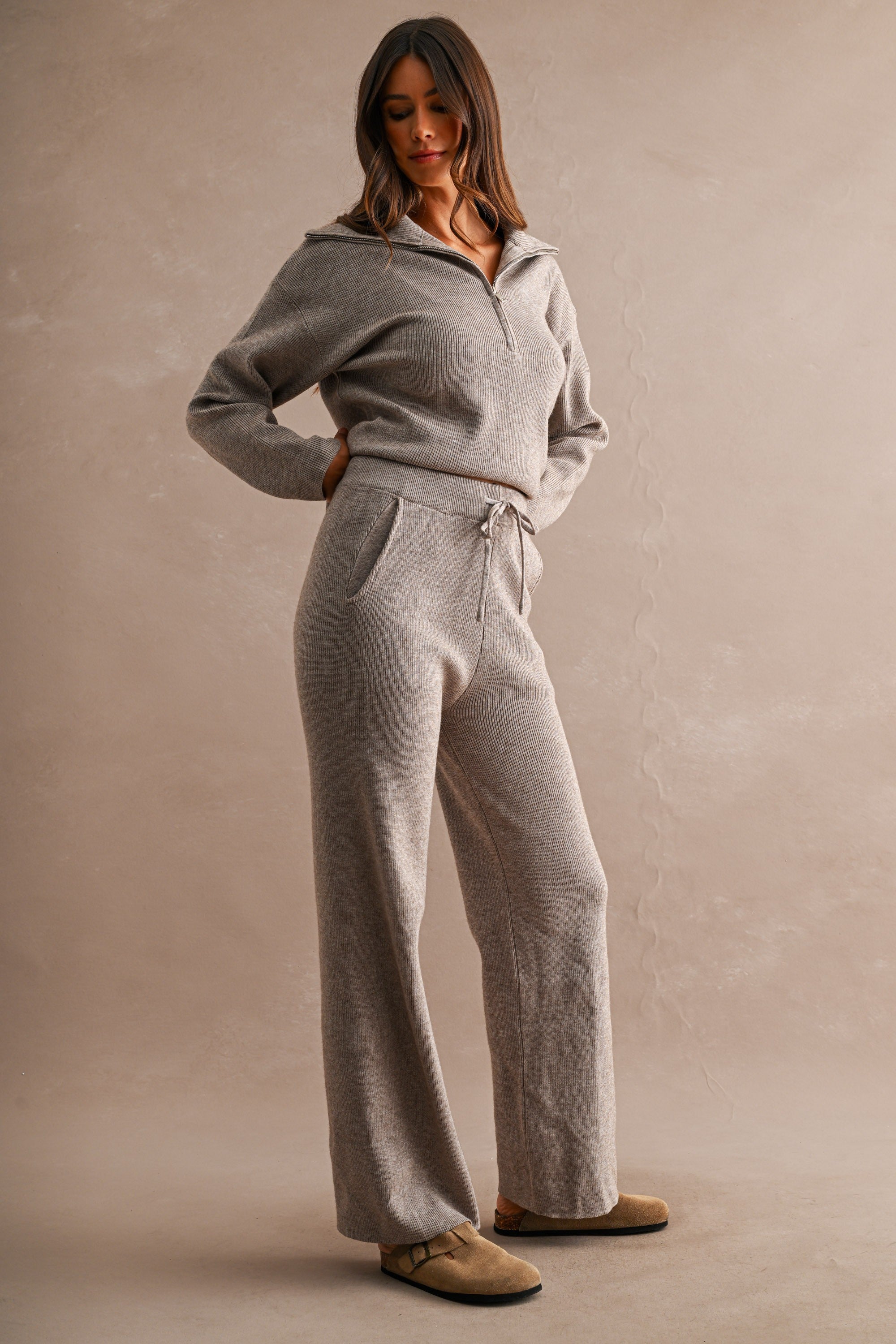 The Coziest Half-Zip Knit Set