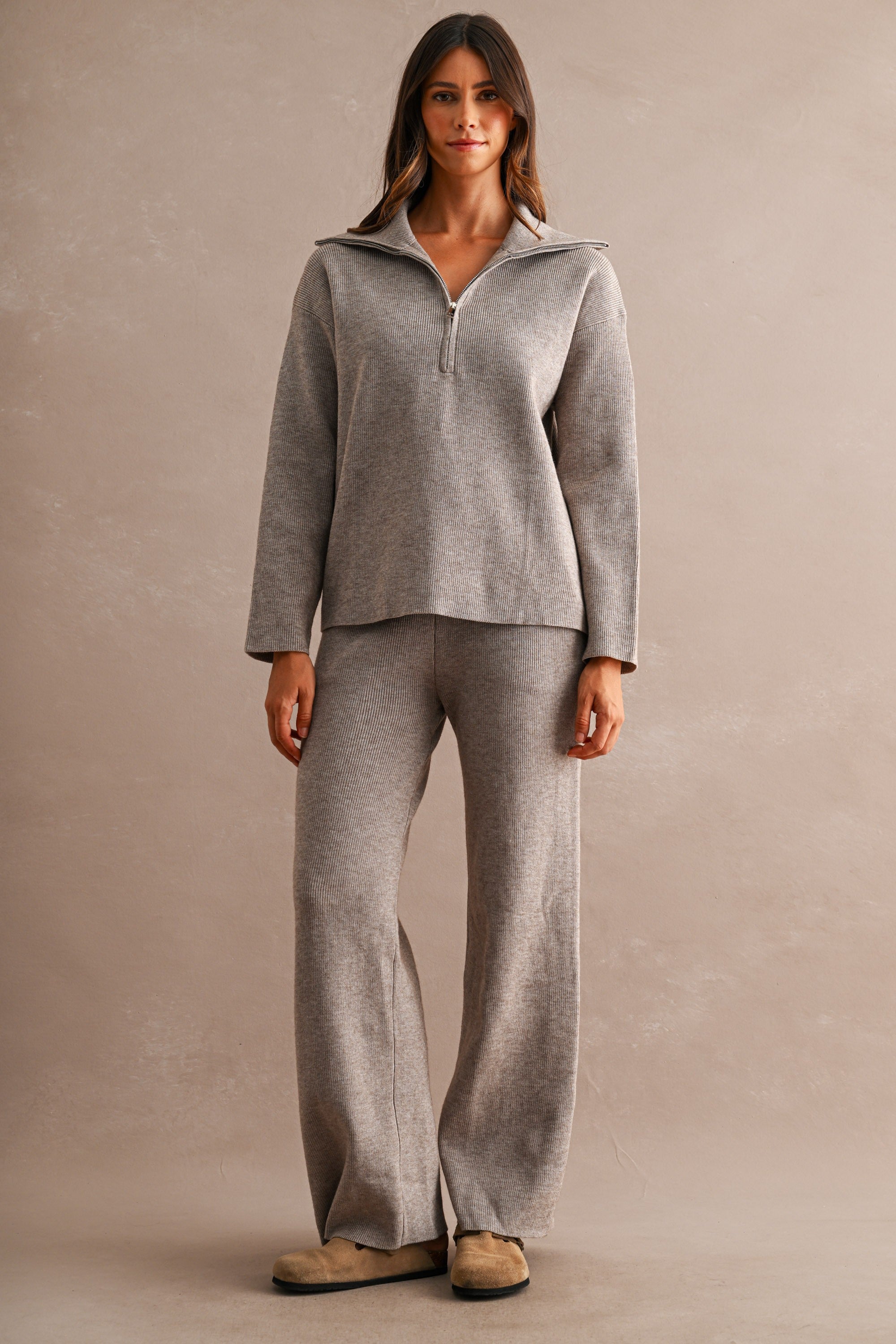 The Coziest Half-Zip Knit Set