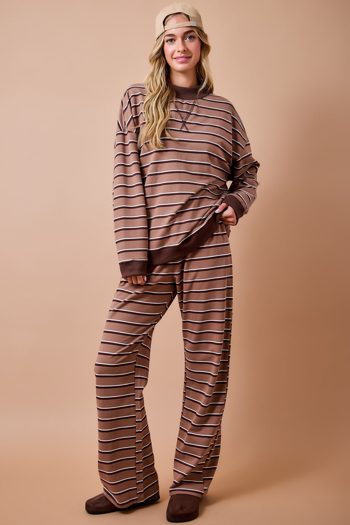 Stripe Right Mock Neck