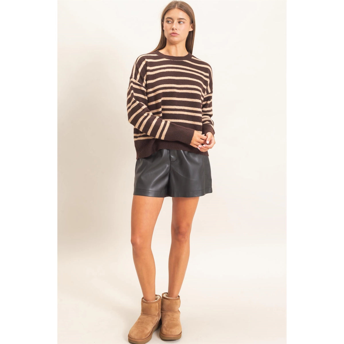 Anna Striped Crew Neck Sweater