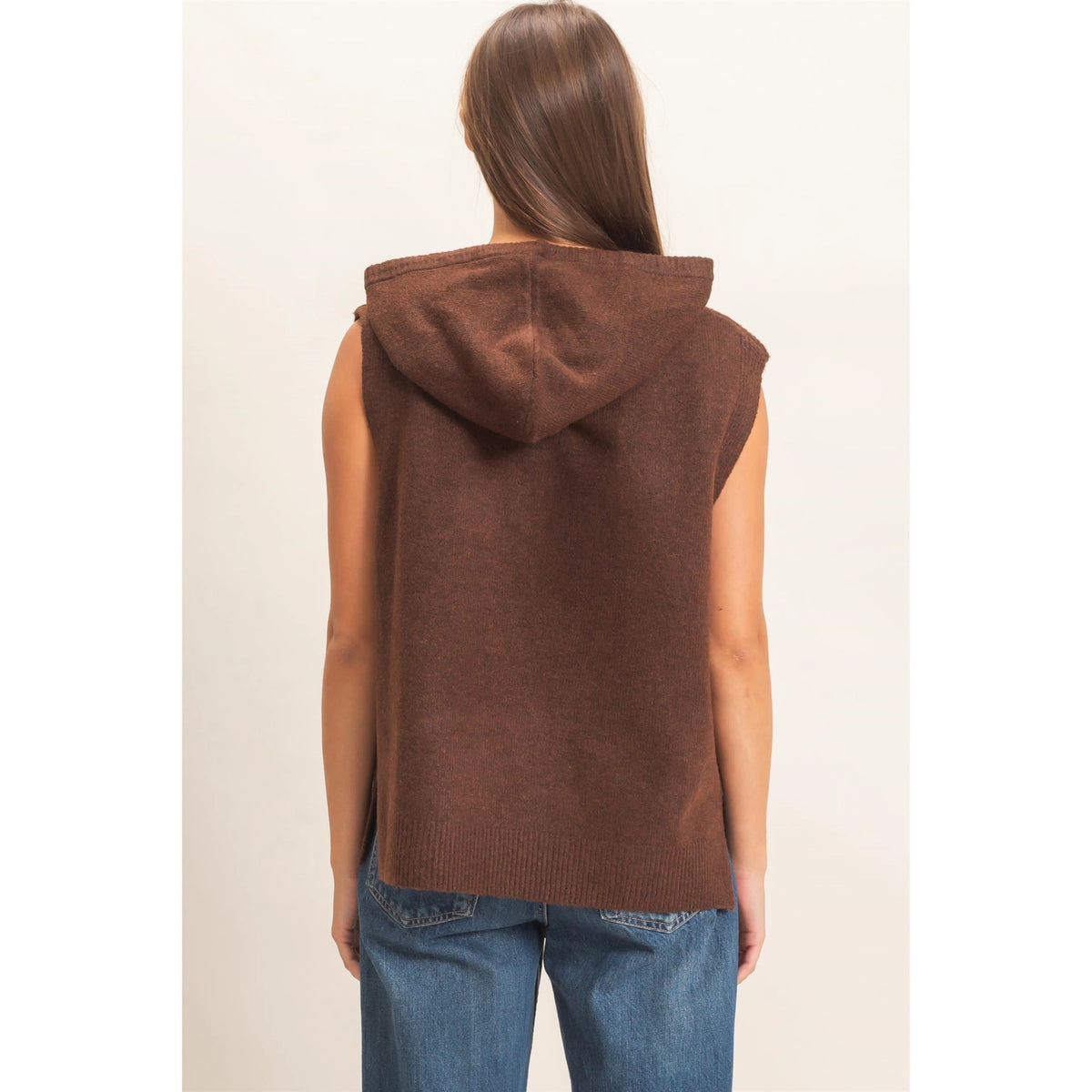 Jenna Sleeveless Hoodie Sweater