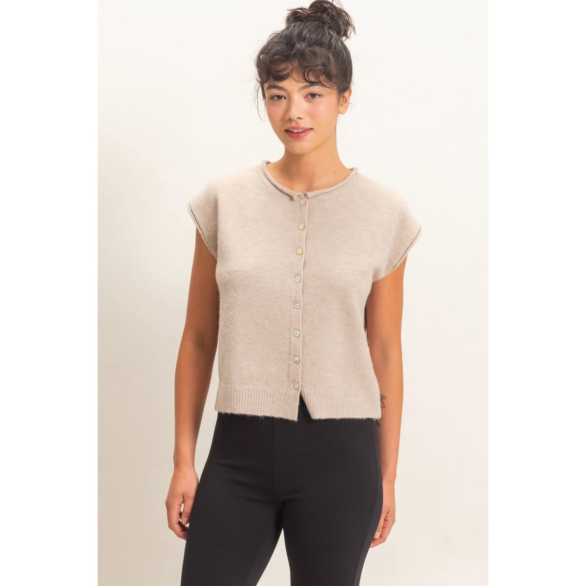Hollie Rolled Edge Sweater Vest