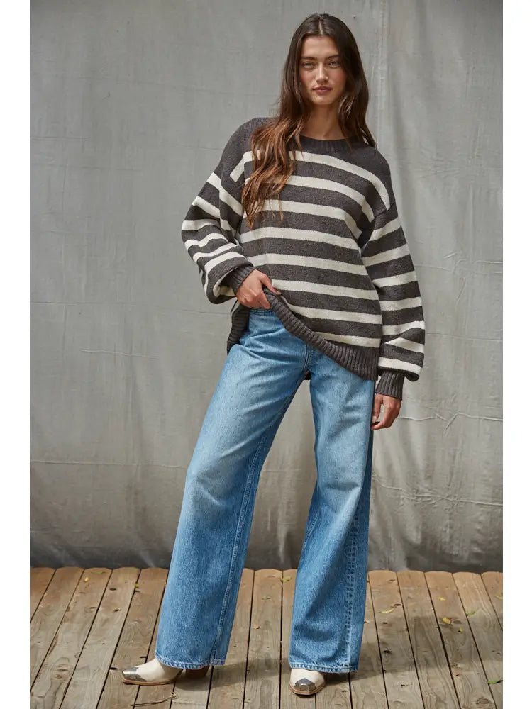 Yaya Oversized Stripe Sweater