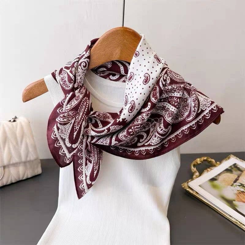 Silk Scarf 70x70 bandana pattern