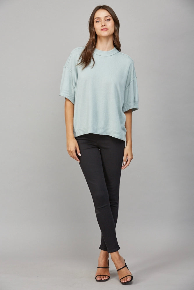 Drop Shoulder Cashmere Blend Sweater
