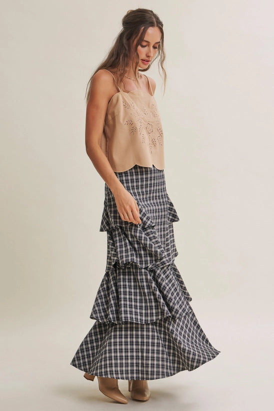Plaid to Be Noticed Maxi Skirt