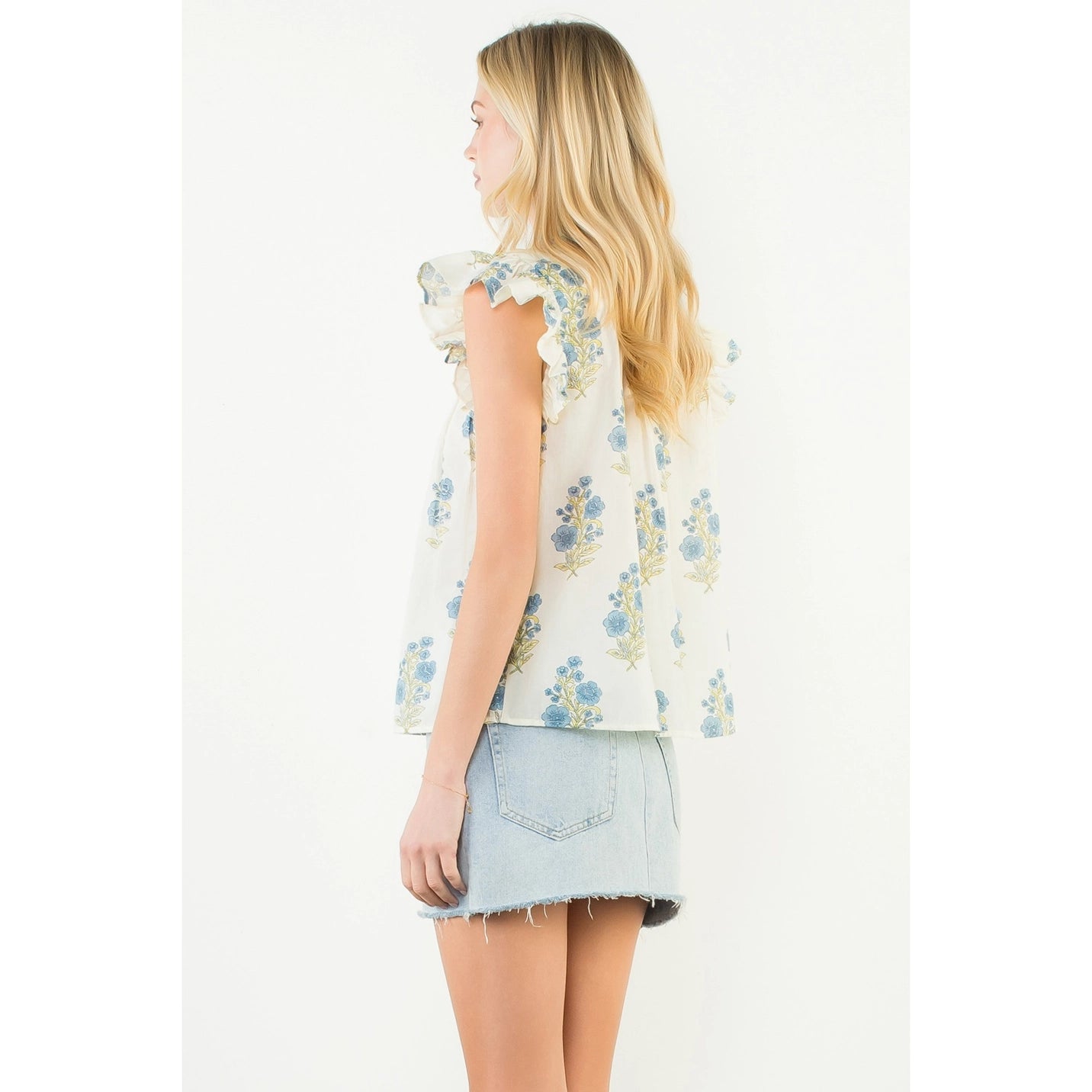 Flutter Sleeve Floral Top