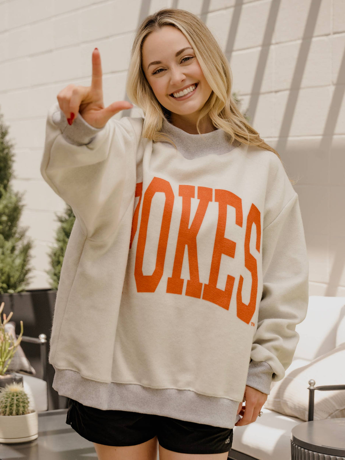 OSU Pokes Tall Boy Gray Reversible Mock Neck Sweatshirt