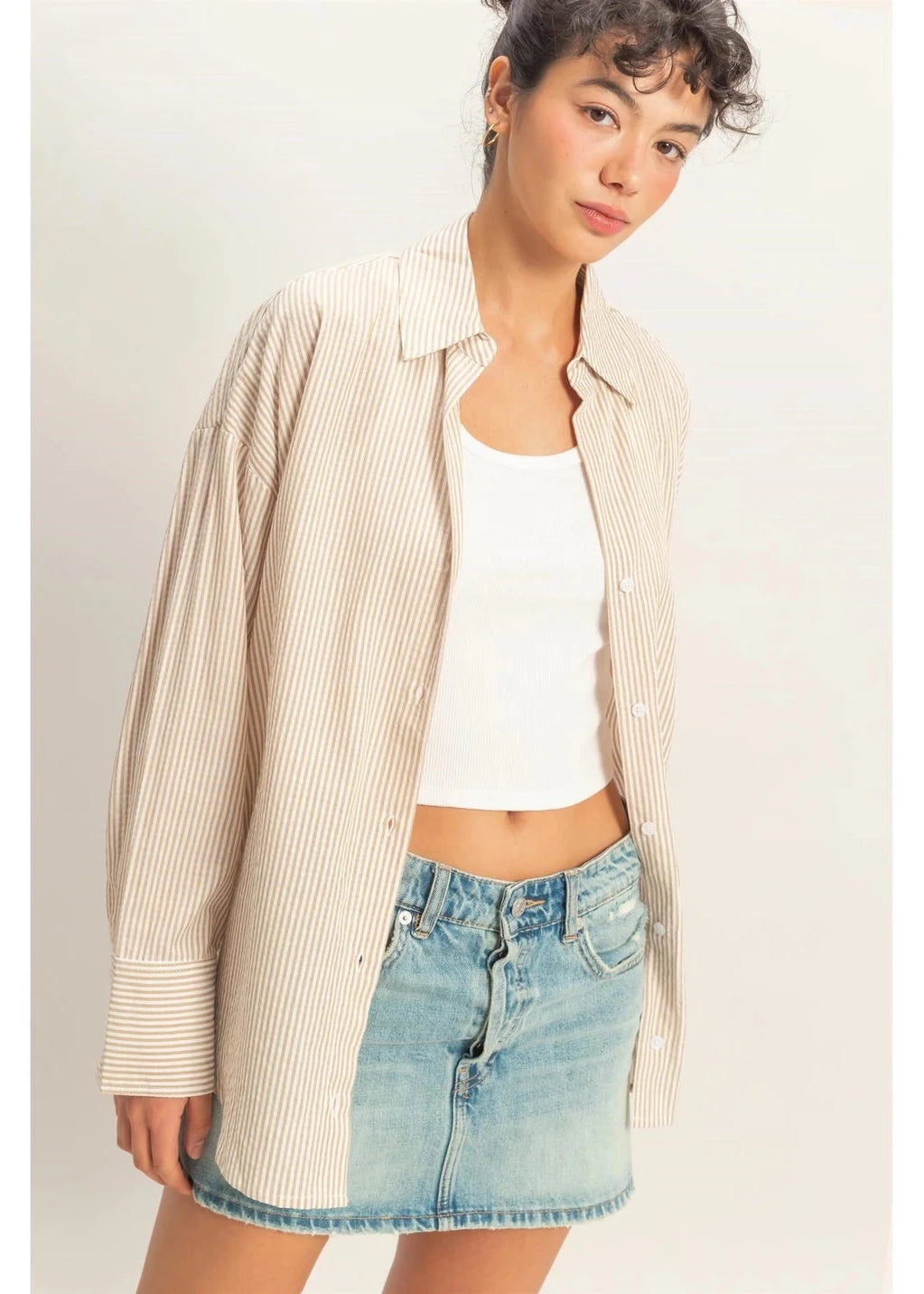 Striped Button-Up Shirt