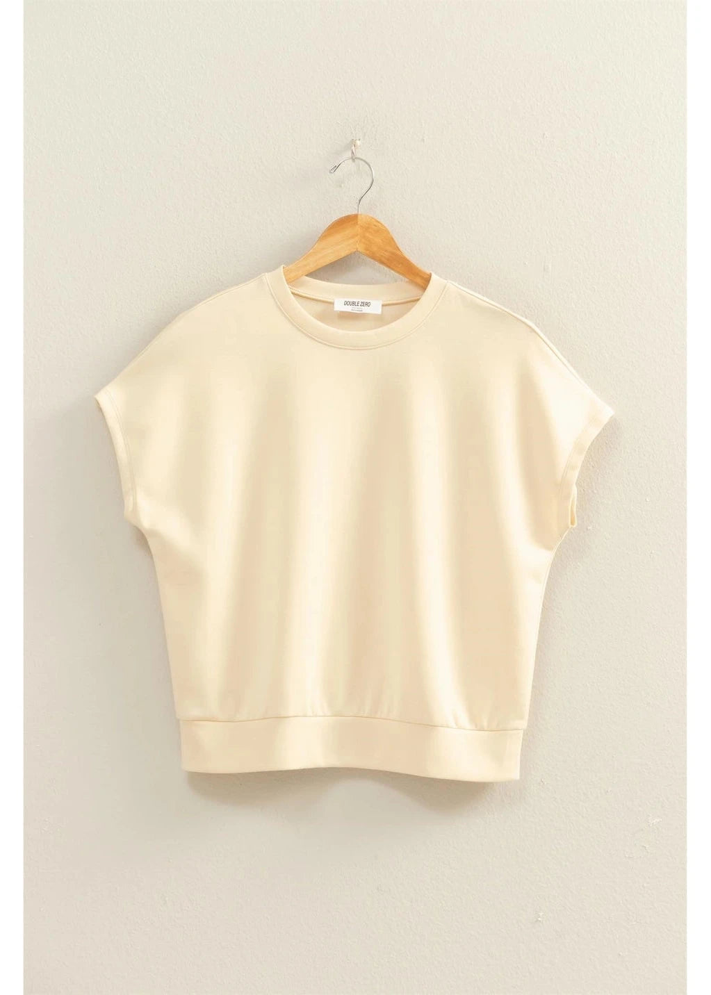 Crew Neck Short Dolman Sleeve Top