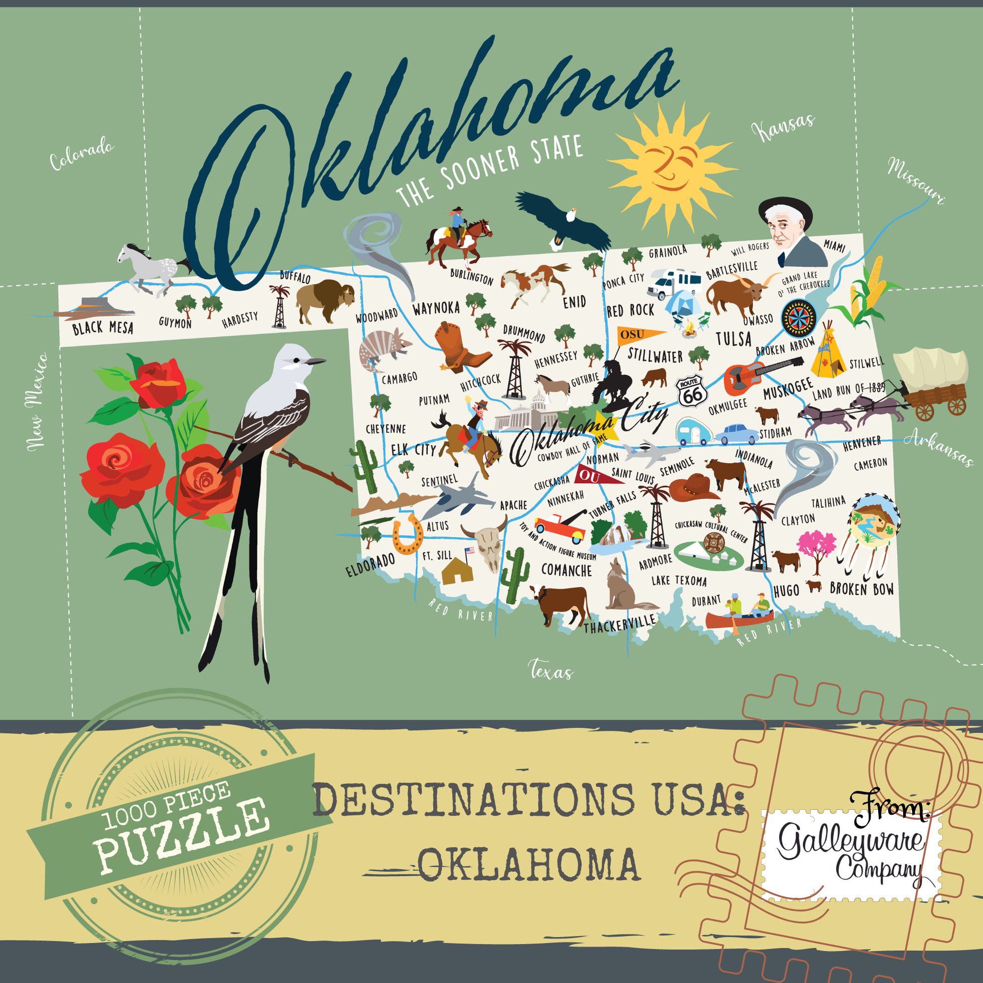 Oklahoma 1000 Piece Jigsaw Puzzle