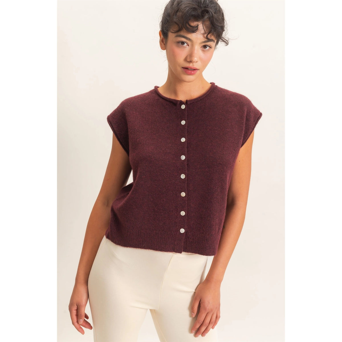 Hollie Rolled Edge Sweater Vest