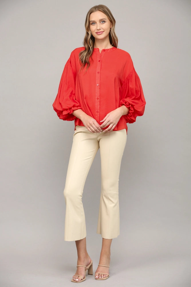 Puff Sleeve Button Down Shirt