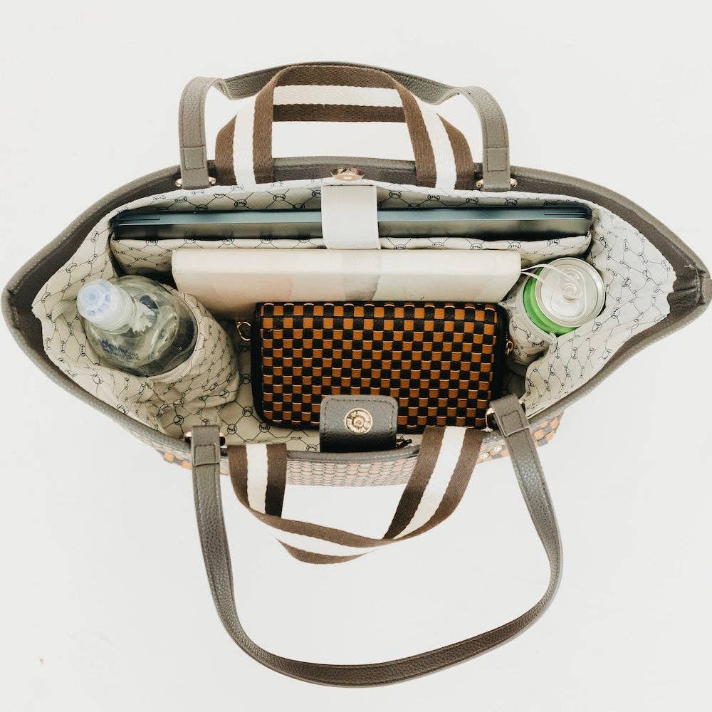 Woven Tiffany Organizer Tote Bag