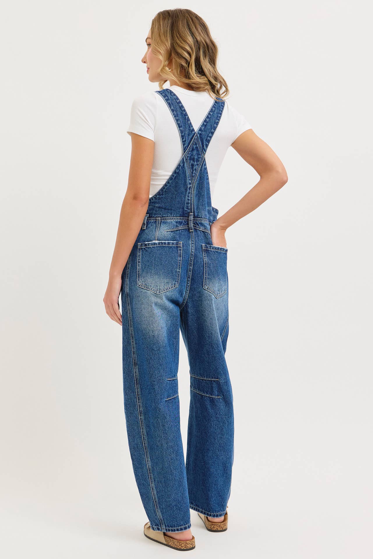 Denim Barrel Overalls