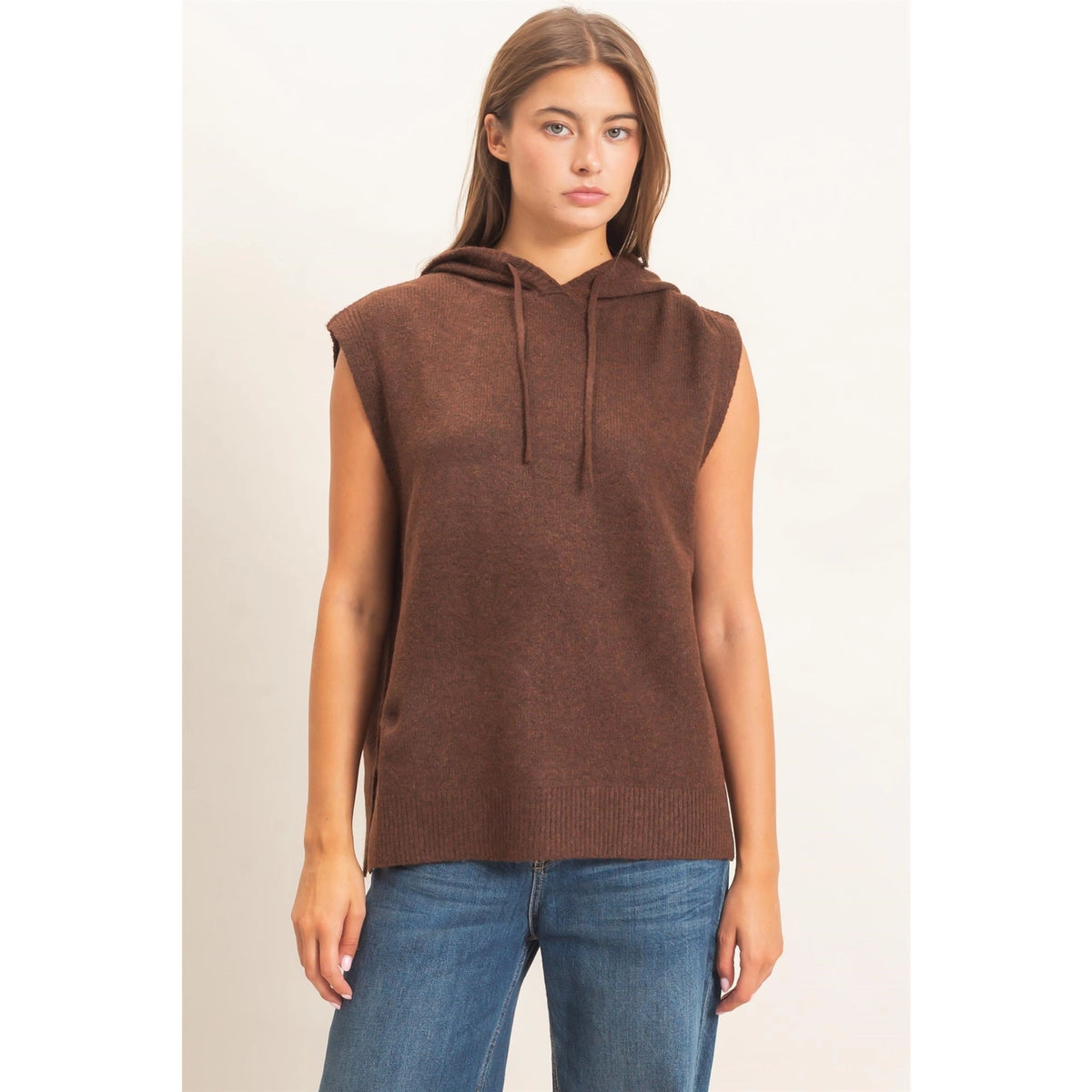 Jenna Sleeveless Hoodie Sweater