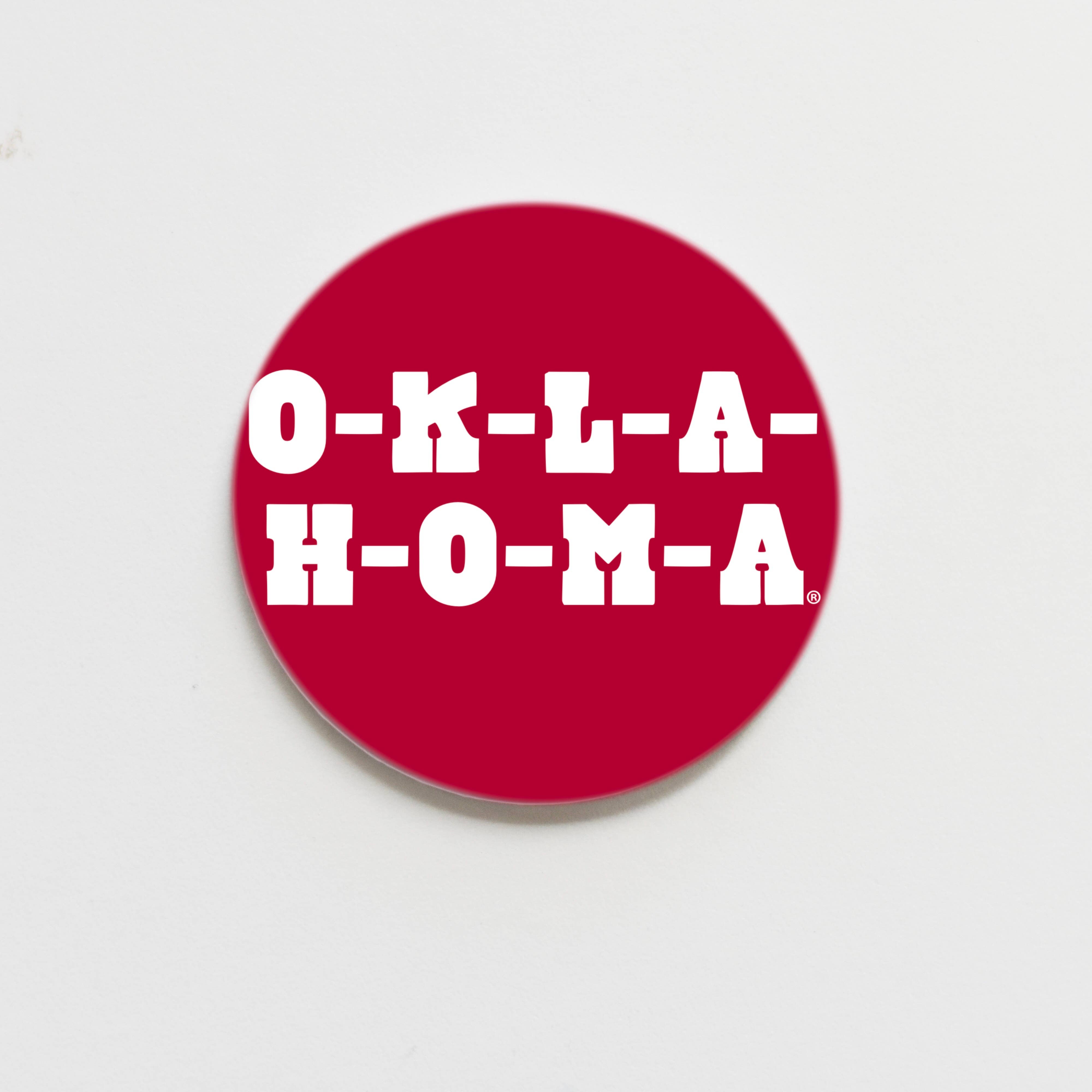 University of Oklahoma Letters Crimson Button