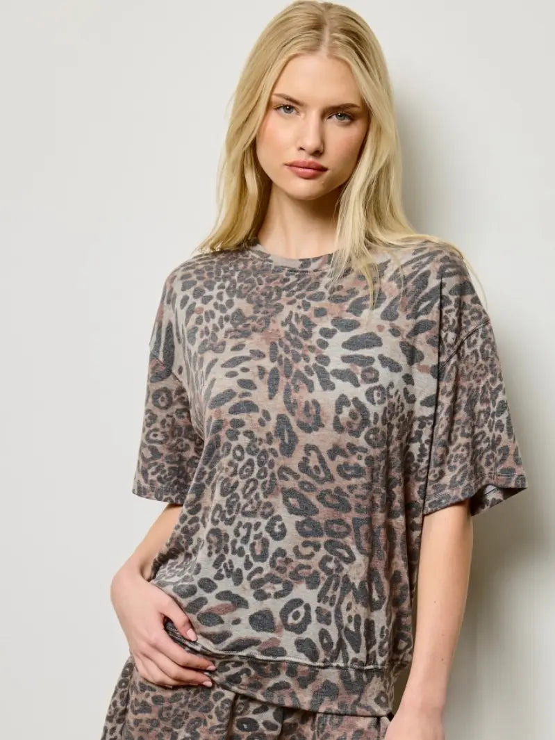 Lightweight French Terry Leopard Tee