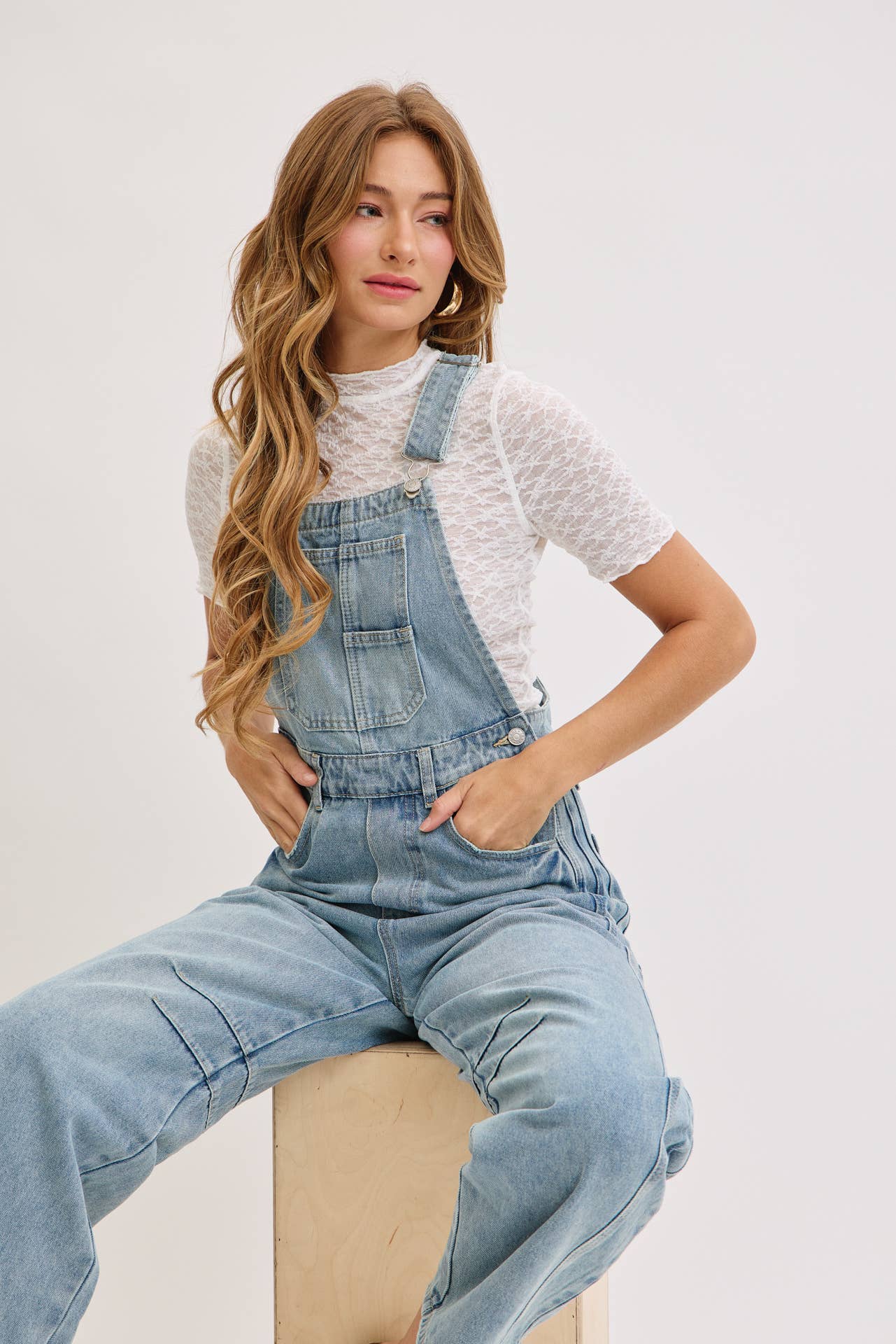 Denim Barrel Overalls