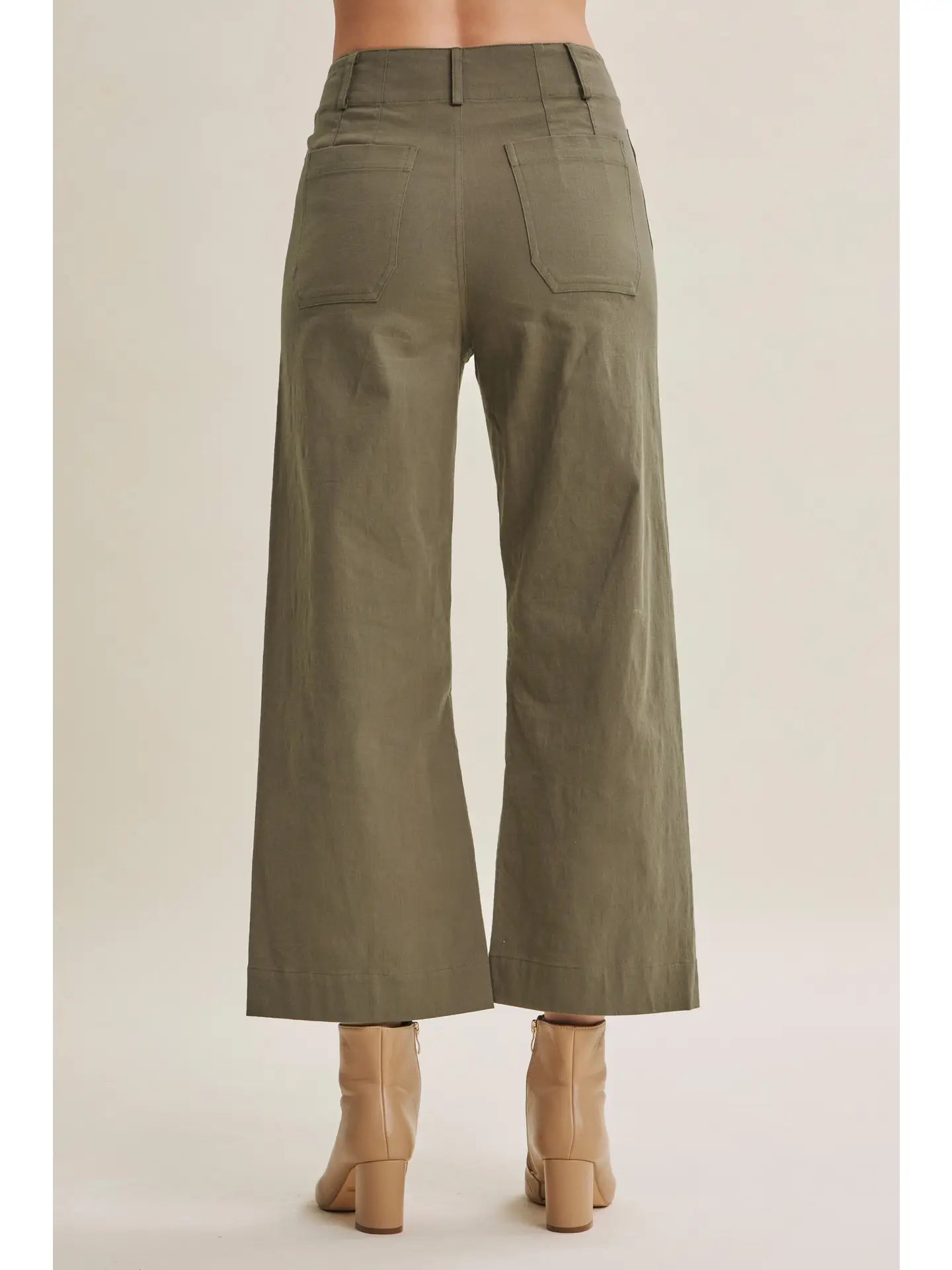 Linen Blend Ankle Pants