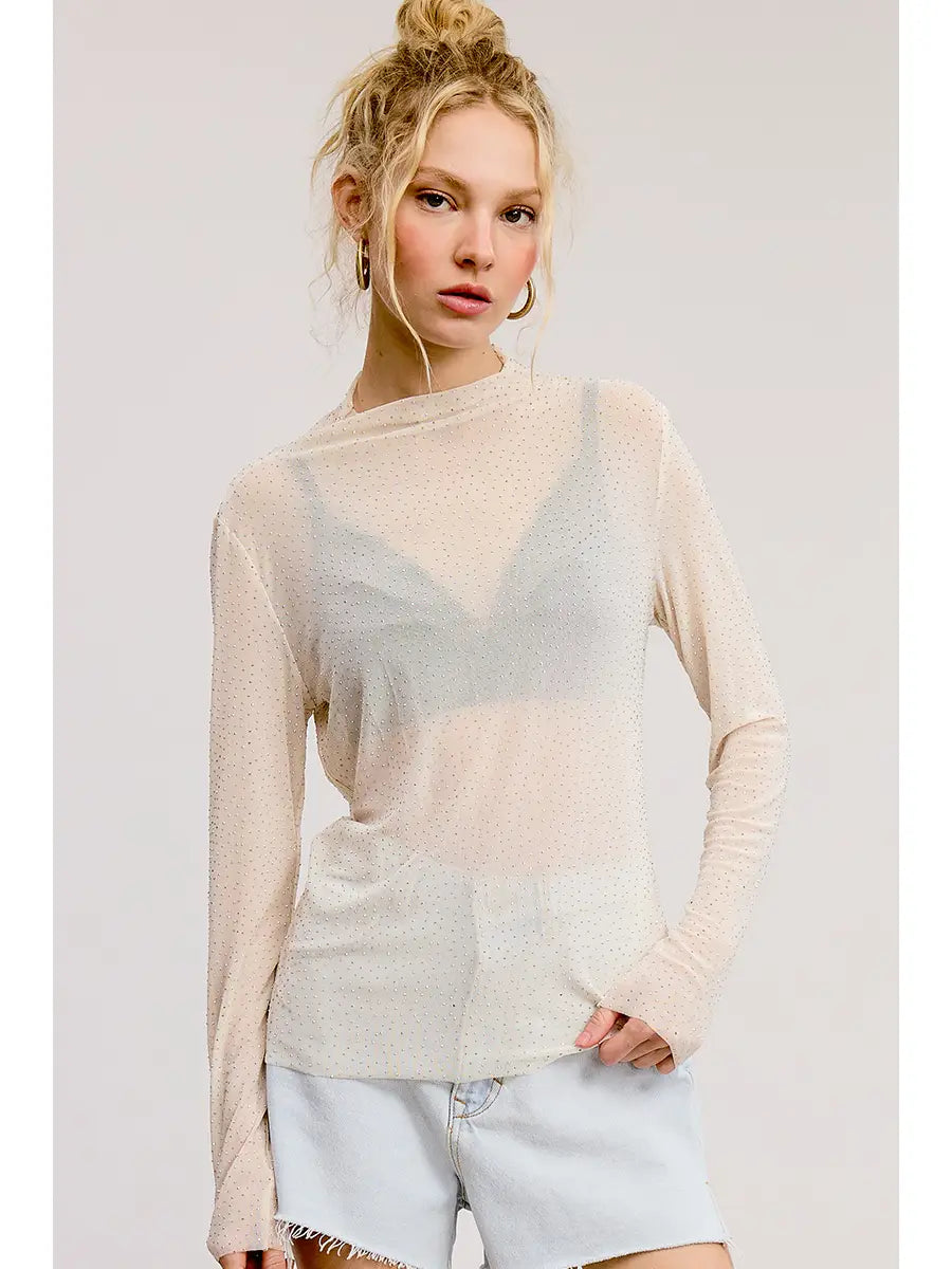 Rhinestone Lace Top