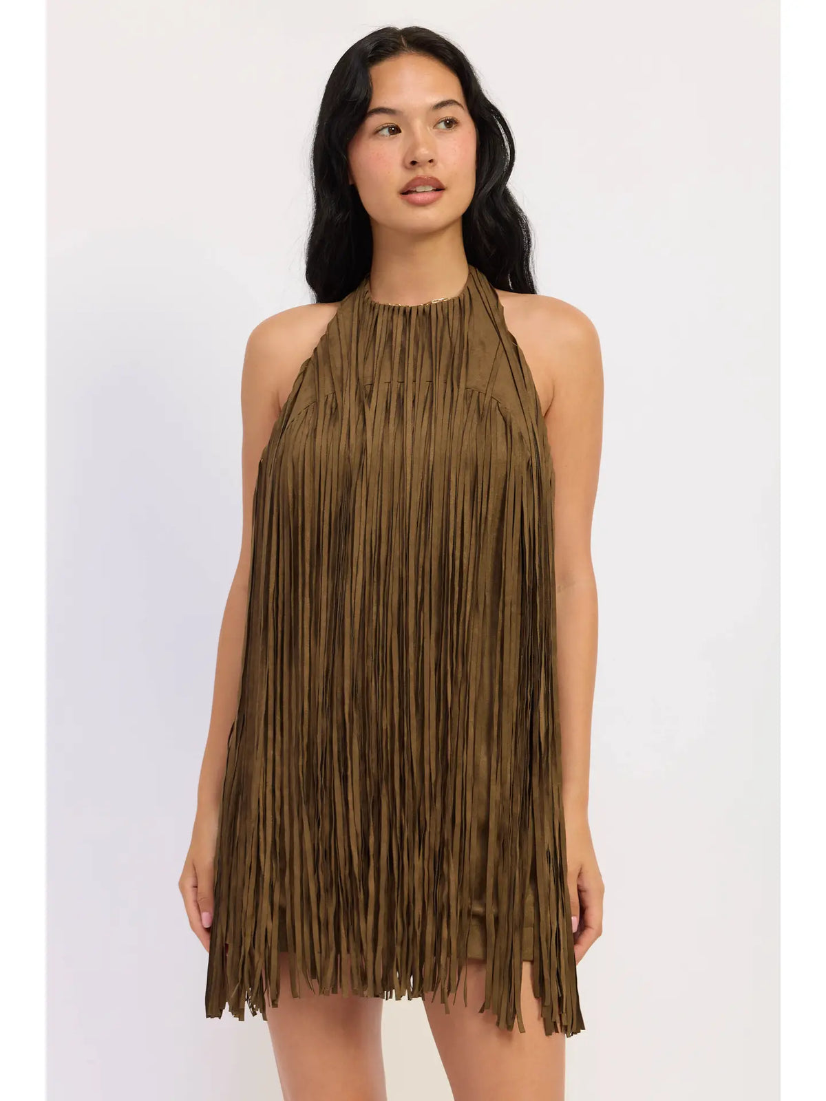 Mini Suede Fringe Dress