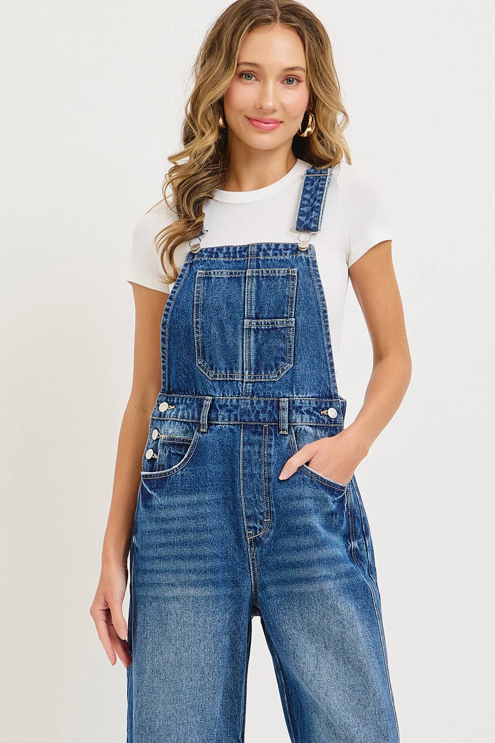Denim Barrel Overalls