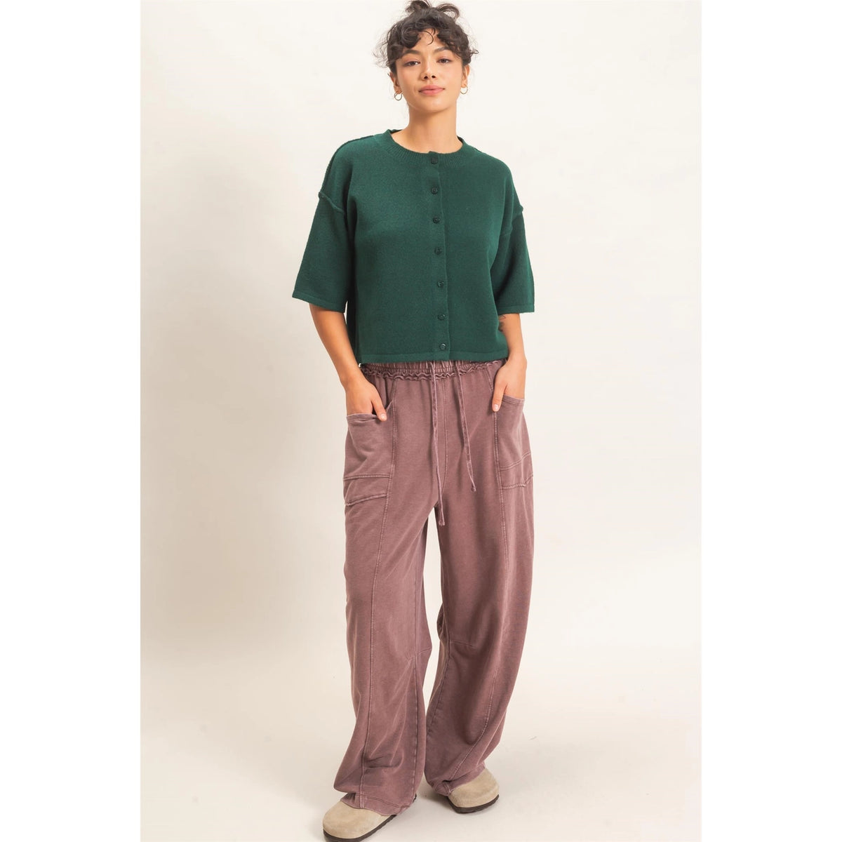 Sarah Drop Shoulder S/S Cardigan
