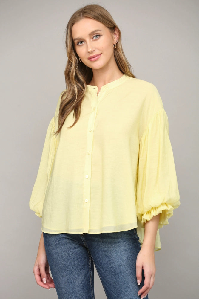 Puff Sleeve Button Down Shirt