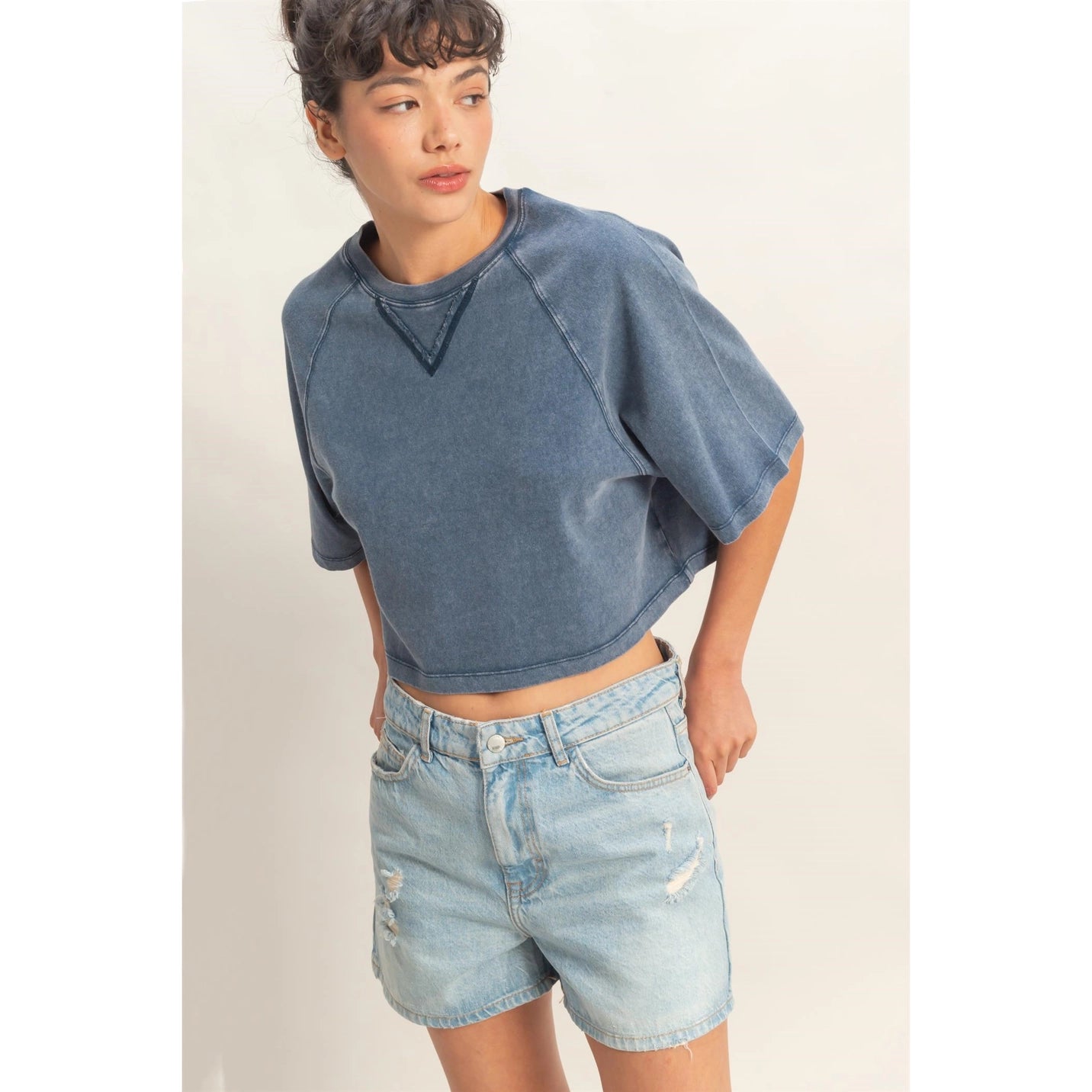 Mineral Washed Cropped Tee