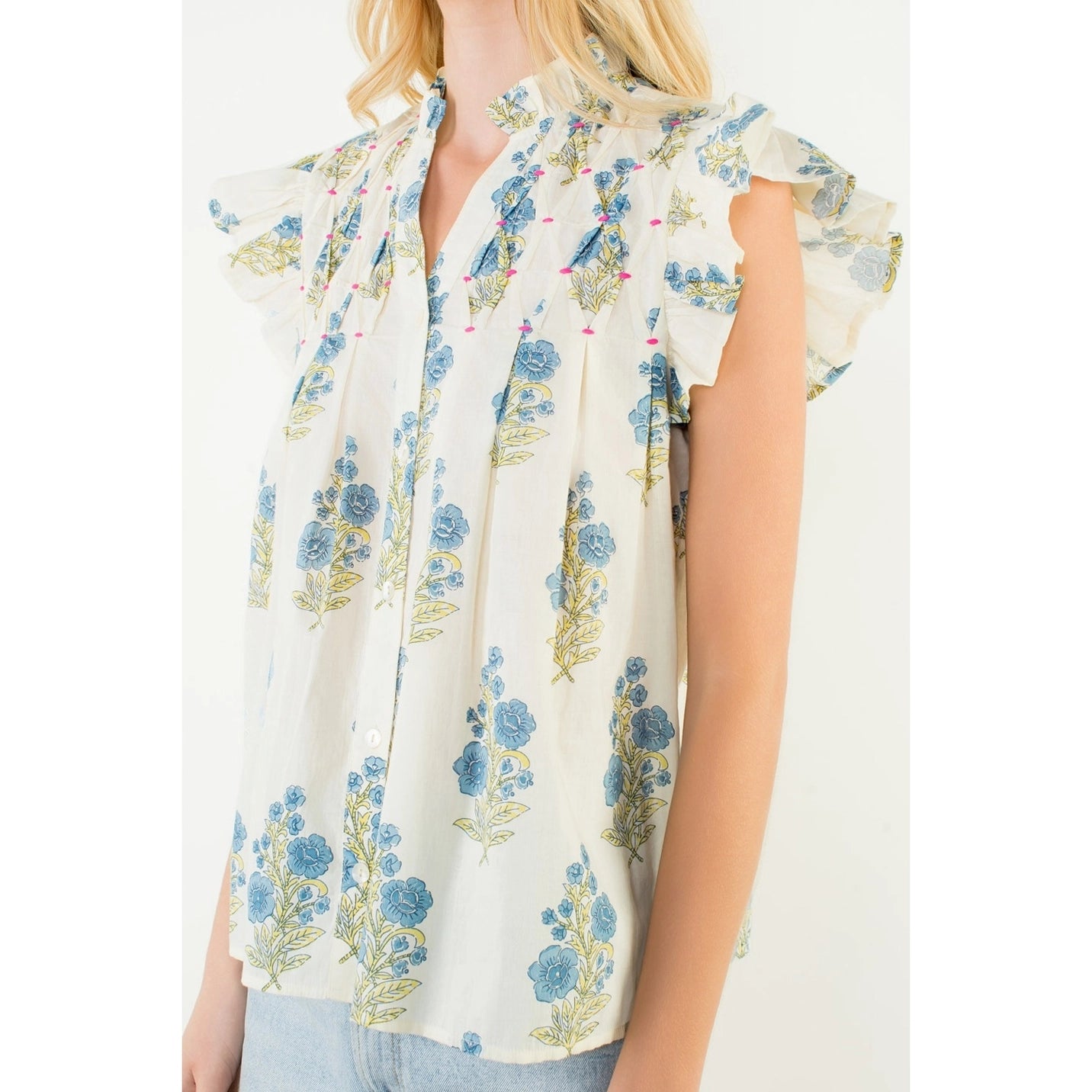 Flutter Sleeve Floral Top