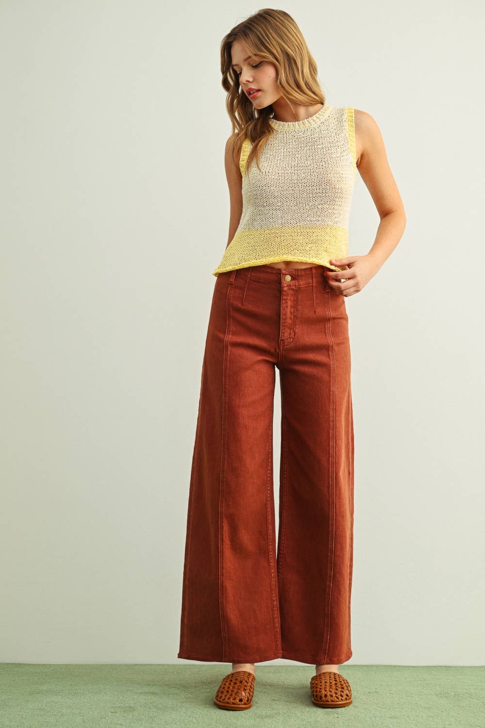 P6982   WASHED COLOR STRETCH PANTS