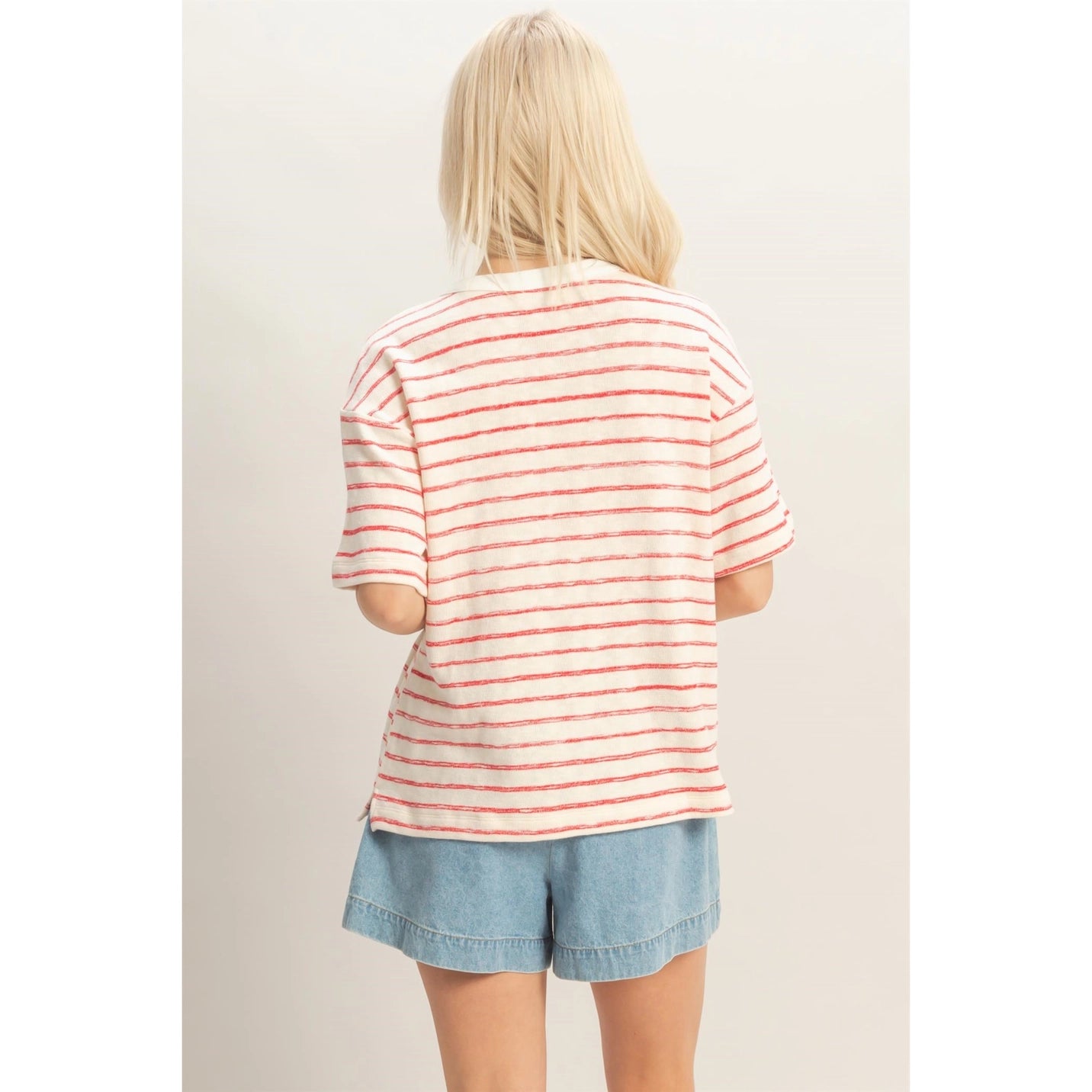 Striped Short Sleeve Henley