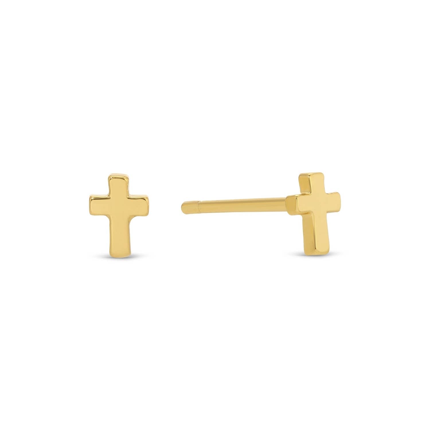 Small Cross Studs On Velvet Tag