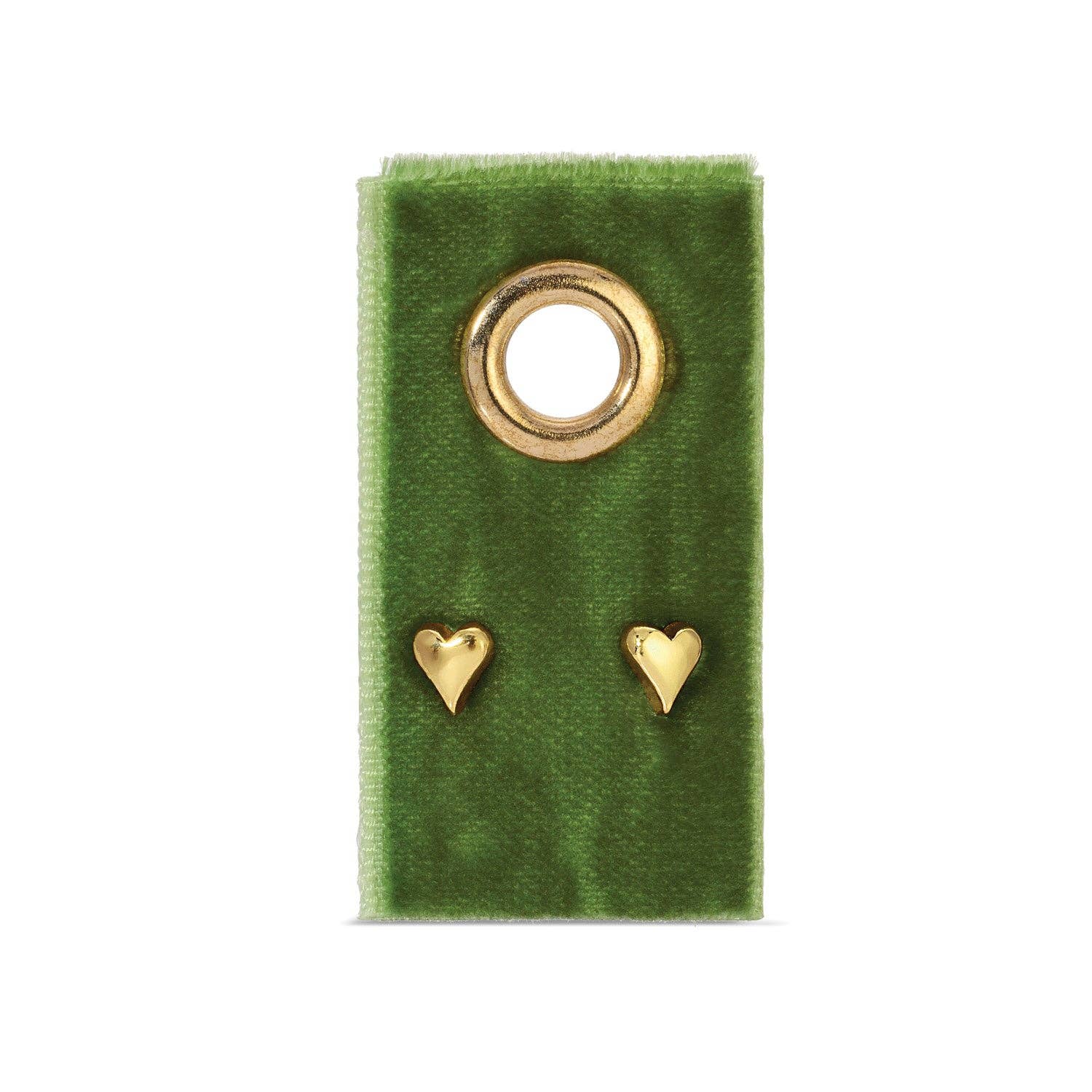 Simple Heart Studs On Velvet Gift Tag