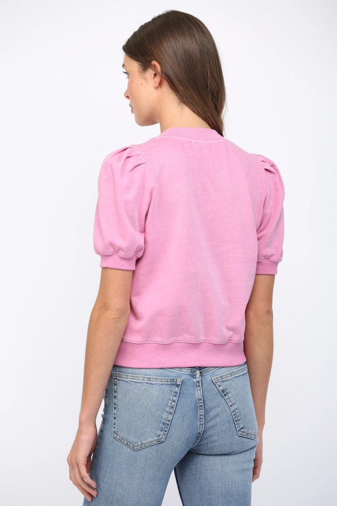 Pleated Bubble Sleeve Top