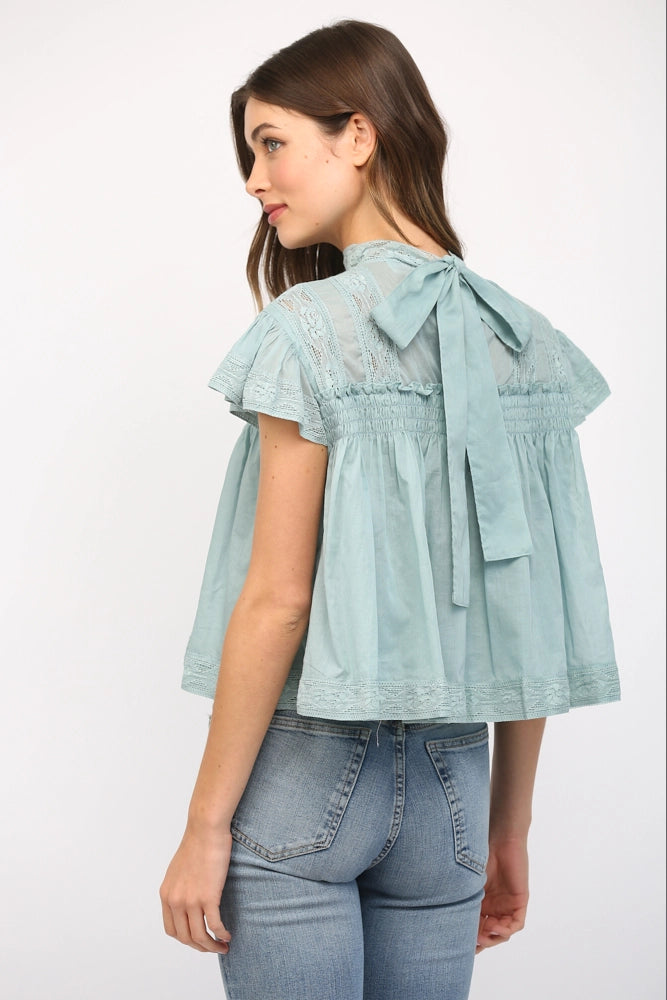 Ruffled Bow Top