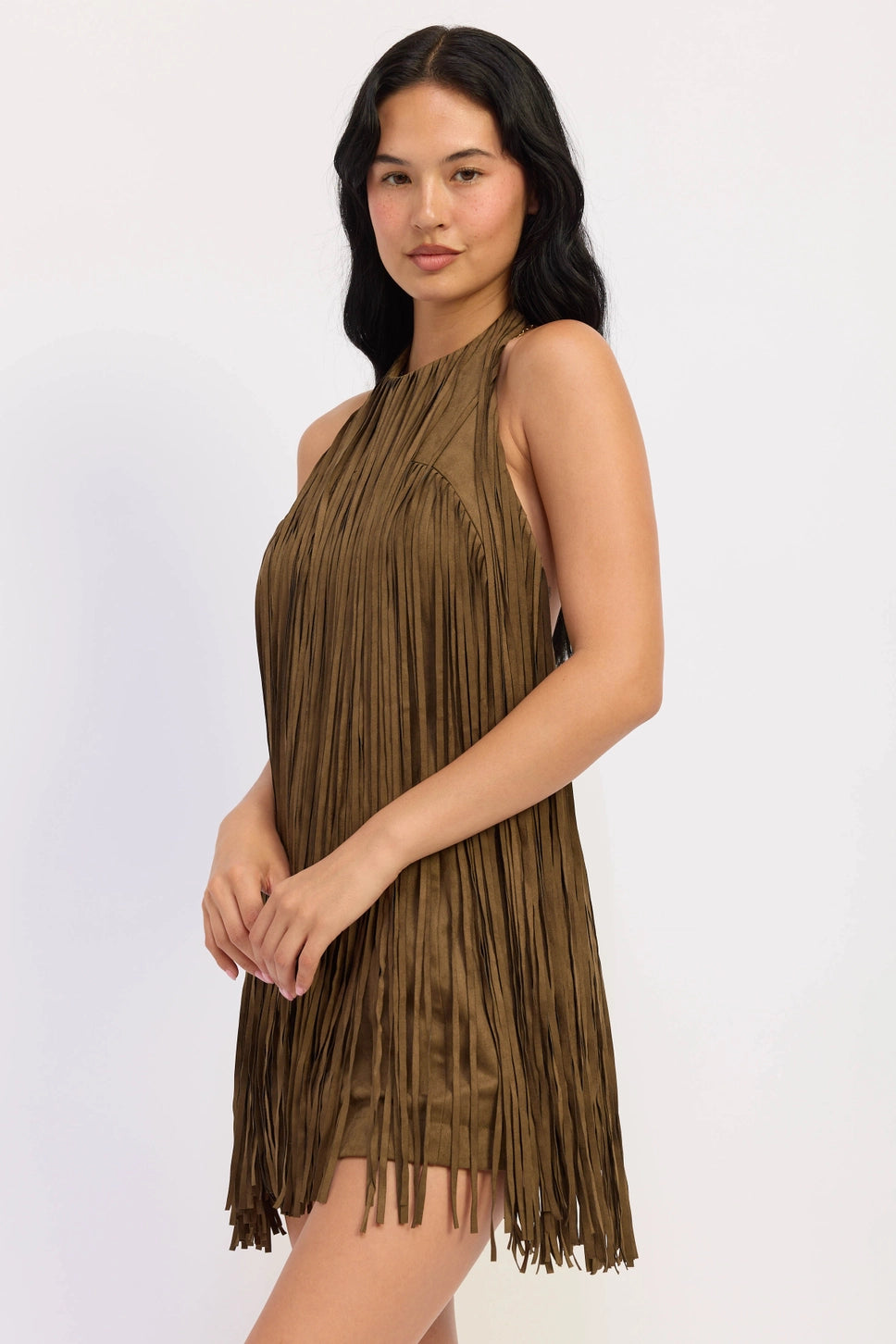 Mini Suede Fringe Dress