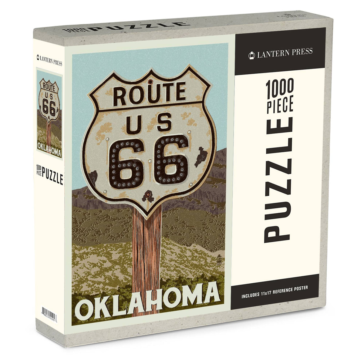 1000 Piece Puzzle - Oklahoma, Route , Letterpress