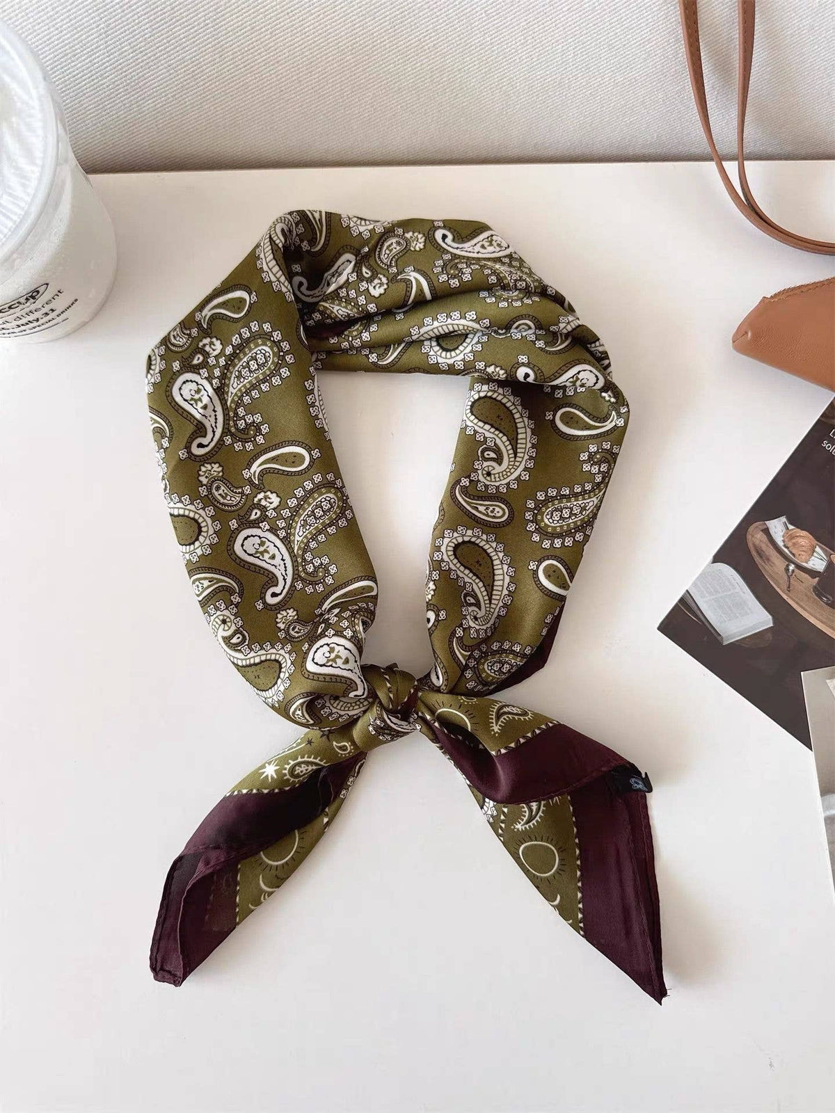Silk Scarf 70x70 paisley pattern