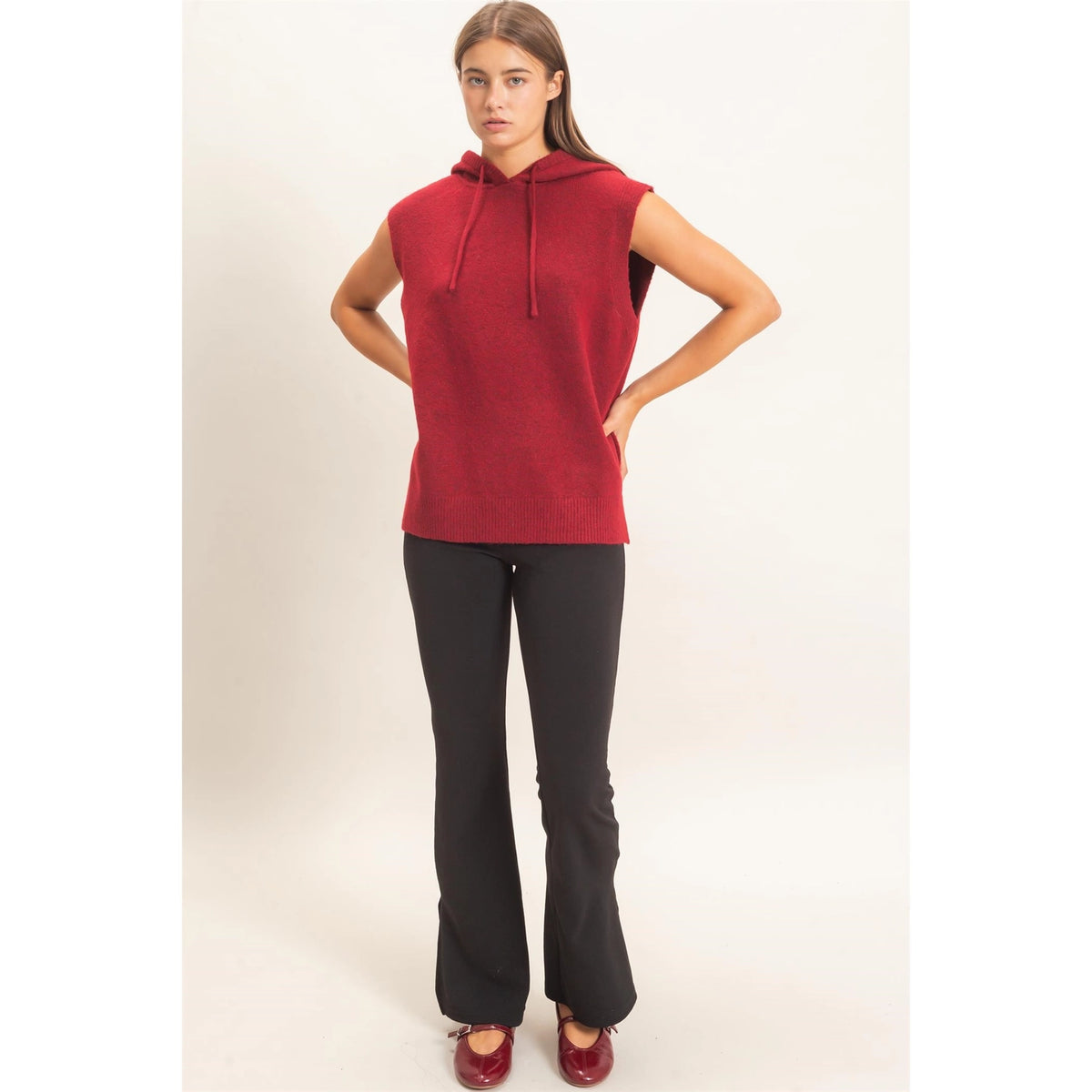 Jenna Sleeveless Hoodie Sweater